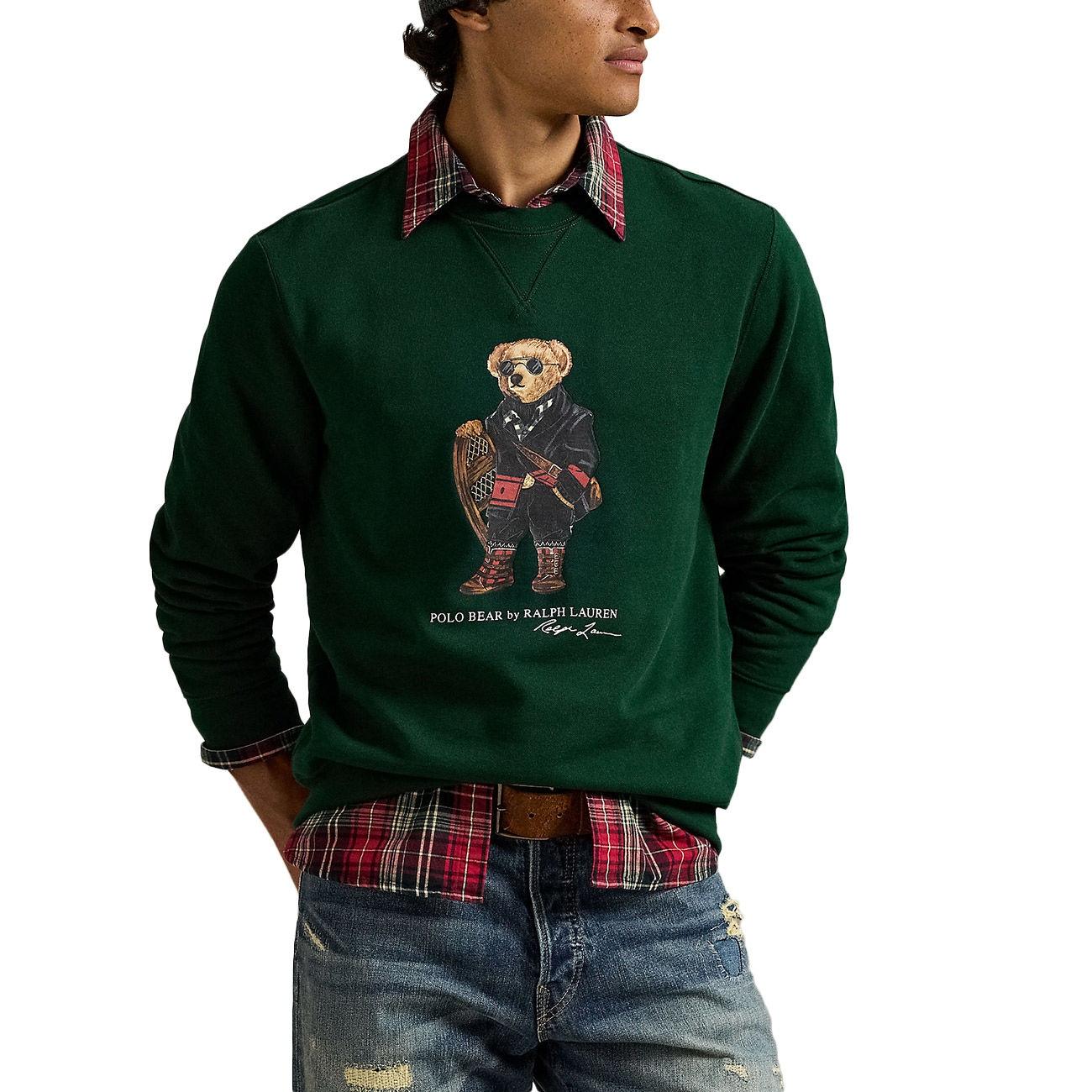 Felpa in cotone con stampa Polo Bear 710981794 001 RALPH LAUREN