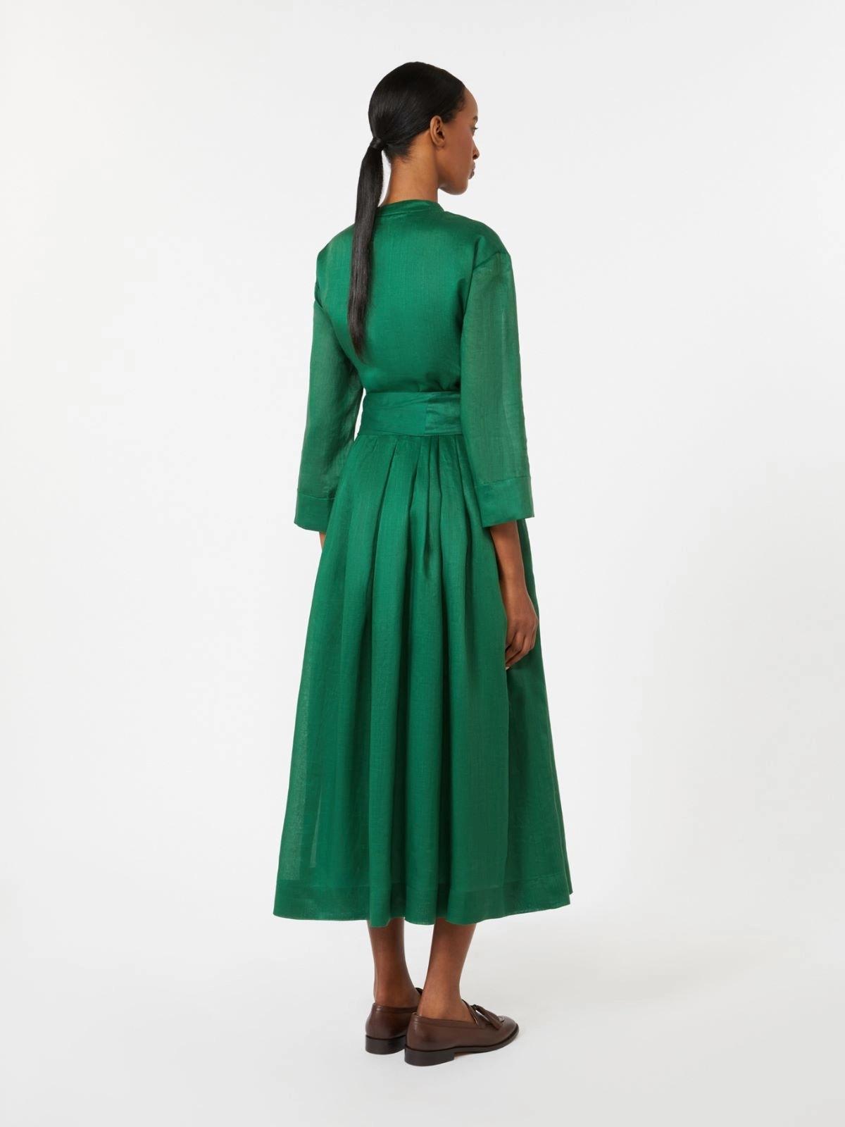 Abito in tela ramiè - Verde SMMCAMILLA 055 S MAX MARA