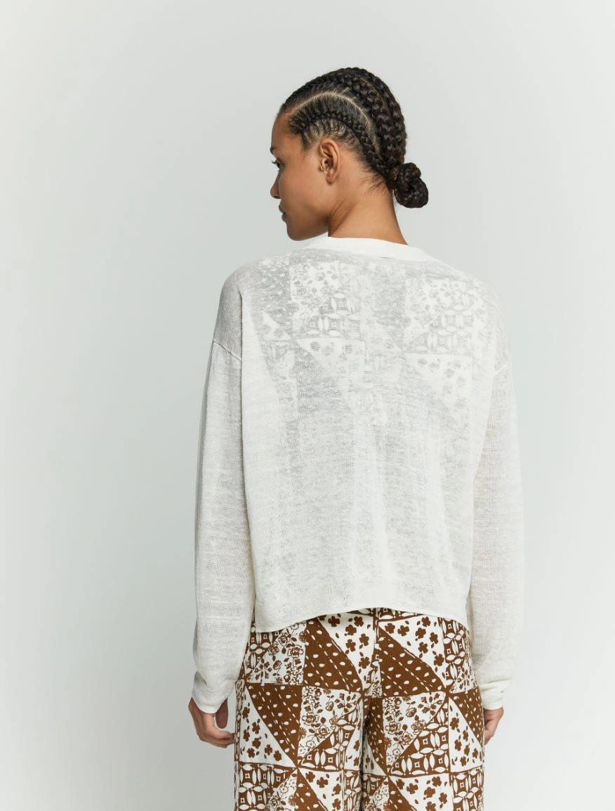 Cardigan scivolato in misto lino DIGA 001 IBLUES