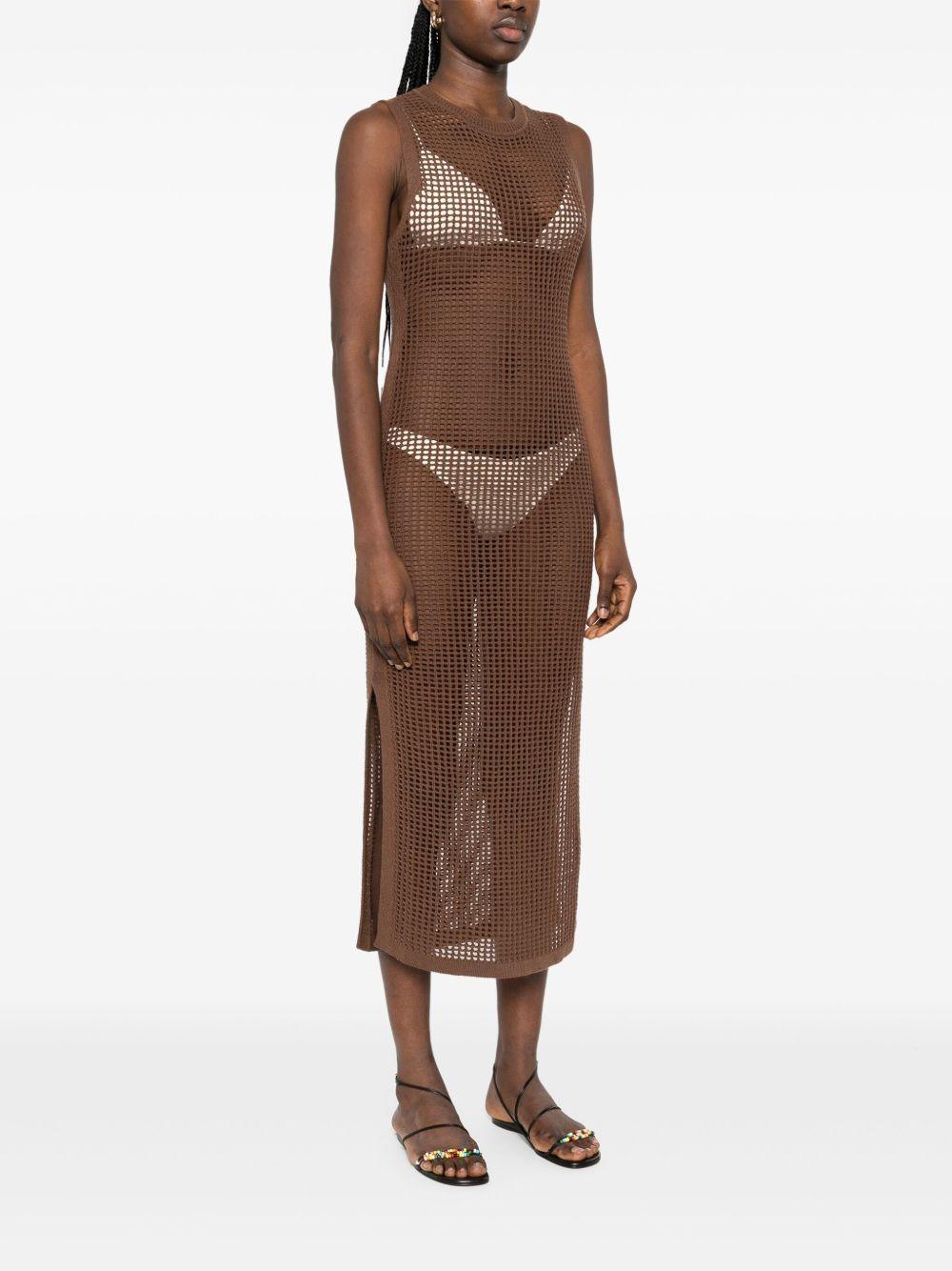 Abito midi in maglia traforata senza maniche EIE0001 09459L MC2 SAINT BARTH