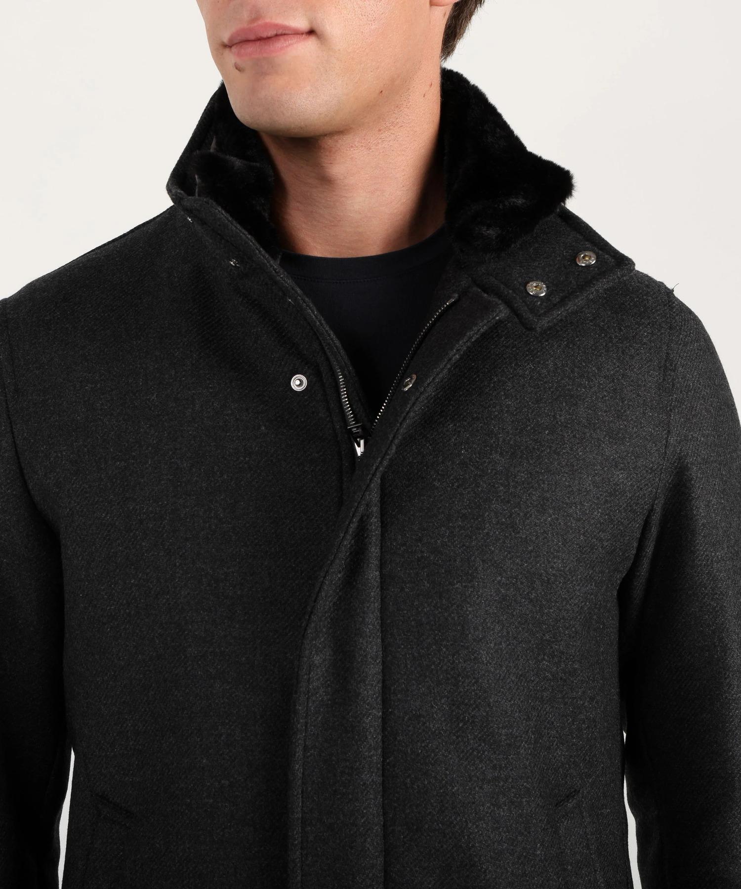 CAPPOTTO IN LANA E PELLICCIA ECOLOGICA CA000214U33432R 9490 HERNO