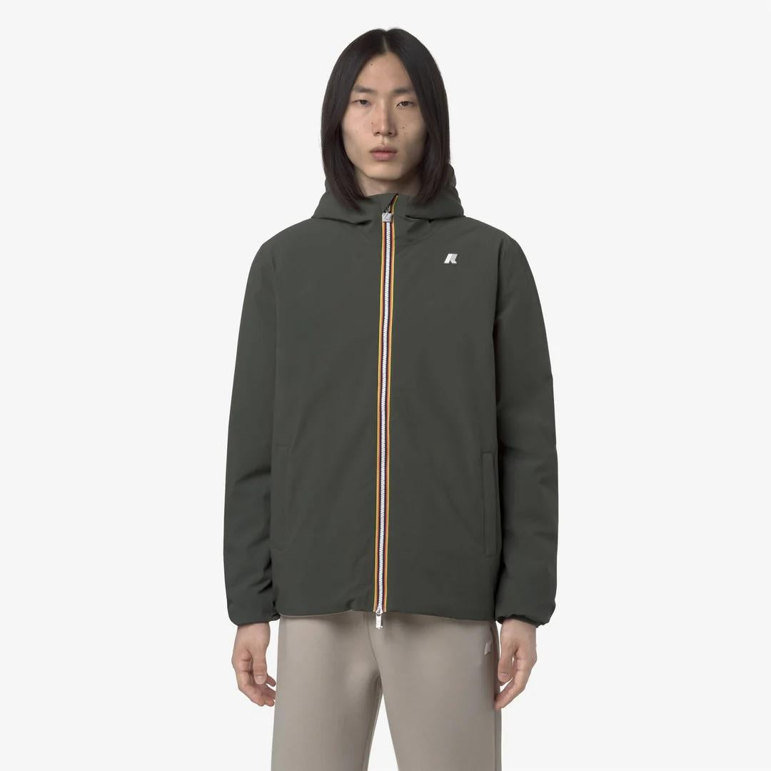 JACK ST WARM REVERSIBLE<BR/>GREEN BLACKISH-GREEN OAK<BR/>Giacca antivento isolante reversibile da uomo K6128VW B2P K-WAY