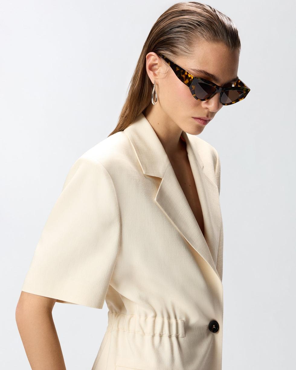 Giacca a maniche corte con vita elasticizzata<BR/> 106912A2W6 C00 PINKO