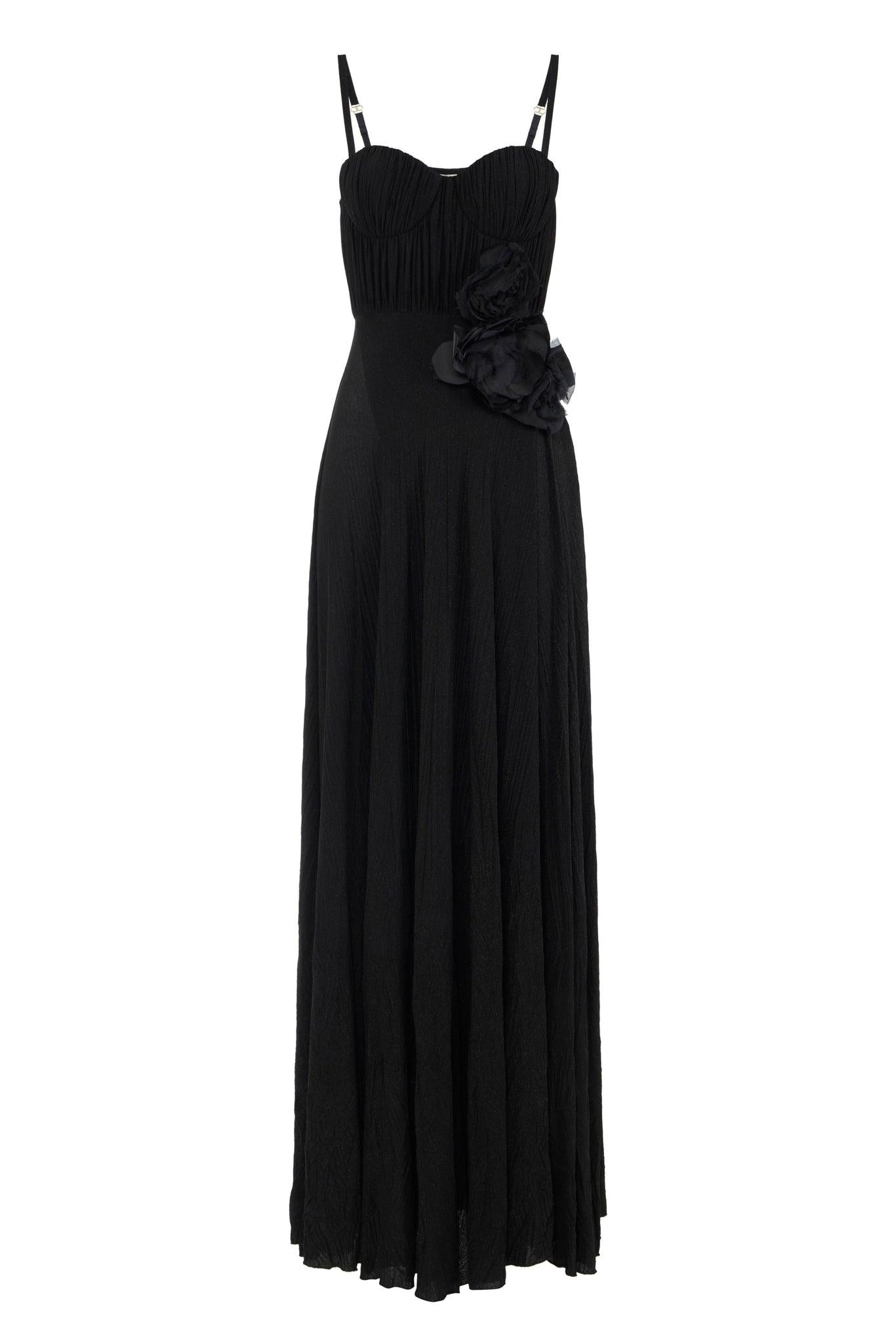 Abito Red Carpet In Jersey Lurex con Fiore