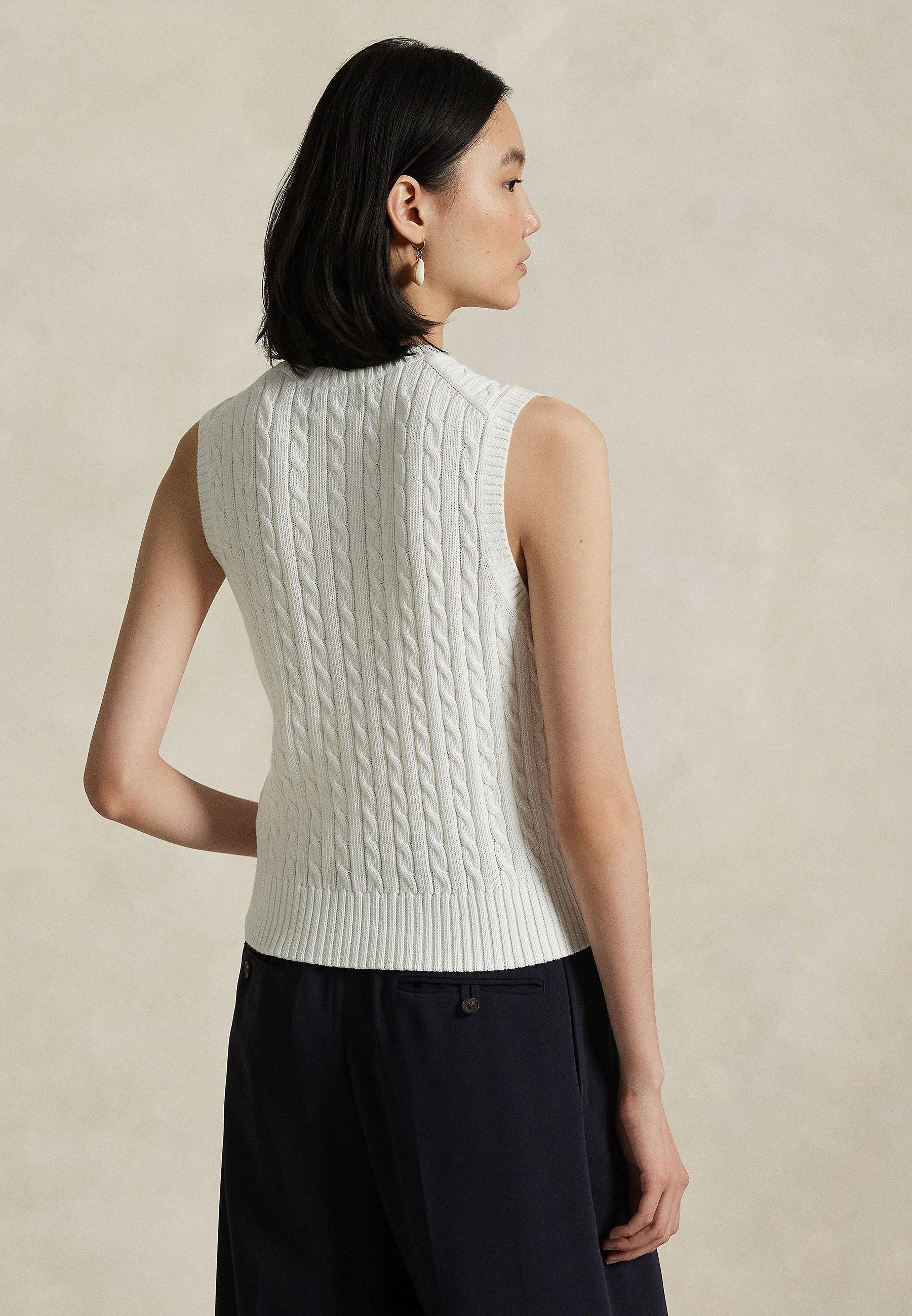 Gilet in cotone con lavorazione a trecce 211971882 001 RALPH LAUREN