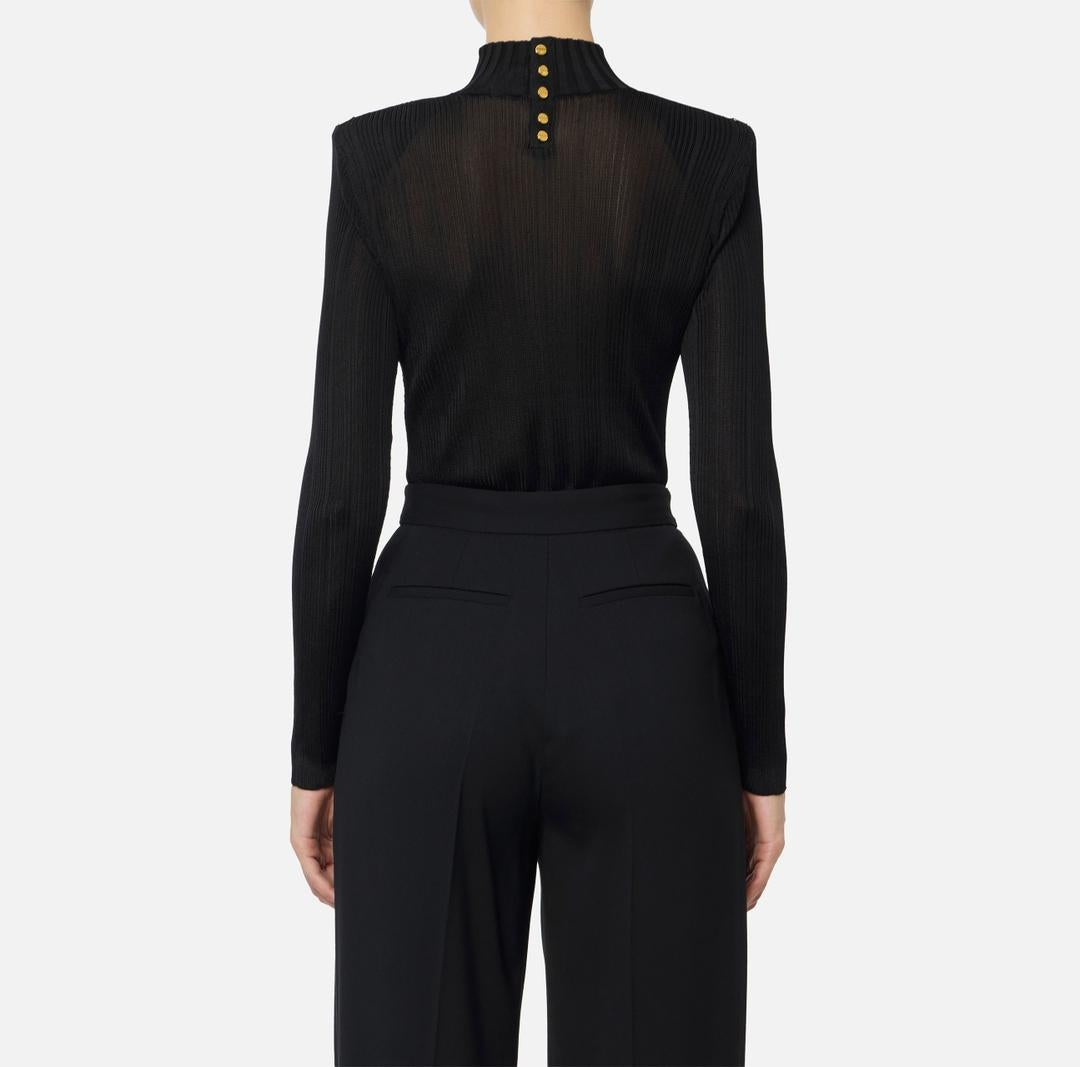 Maglia in filato di viscosa con dettagli logo MK22S56E2 110 ELISABETTA FRANCHI