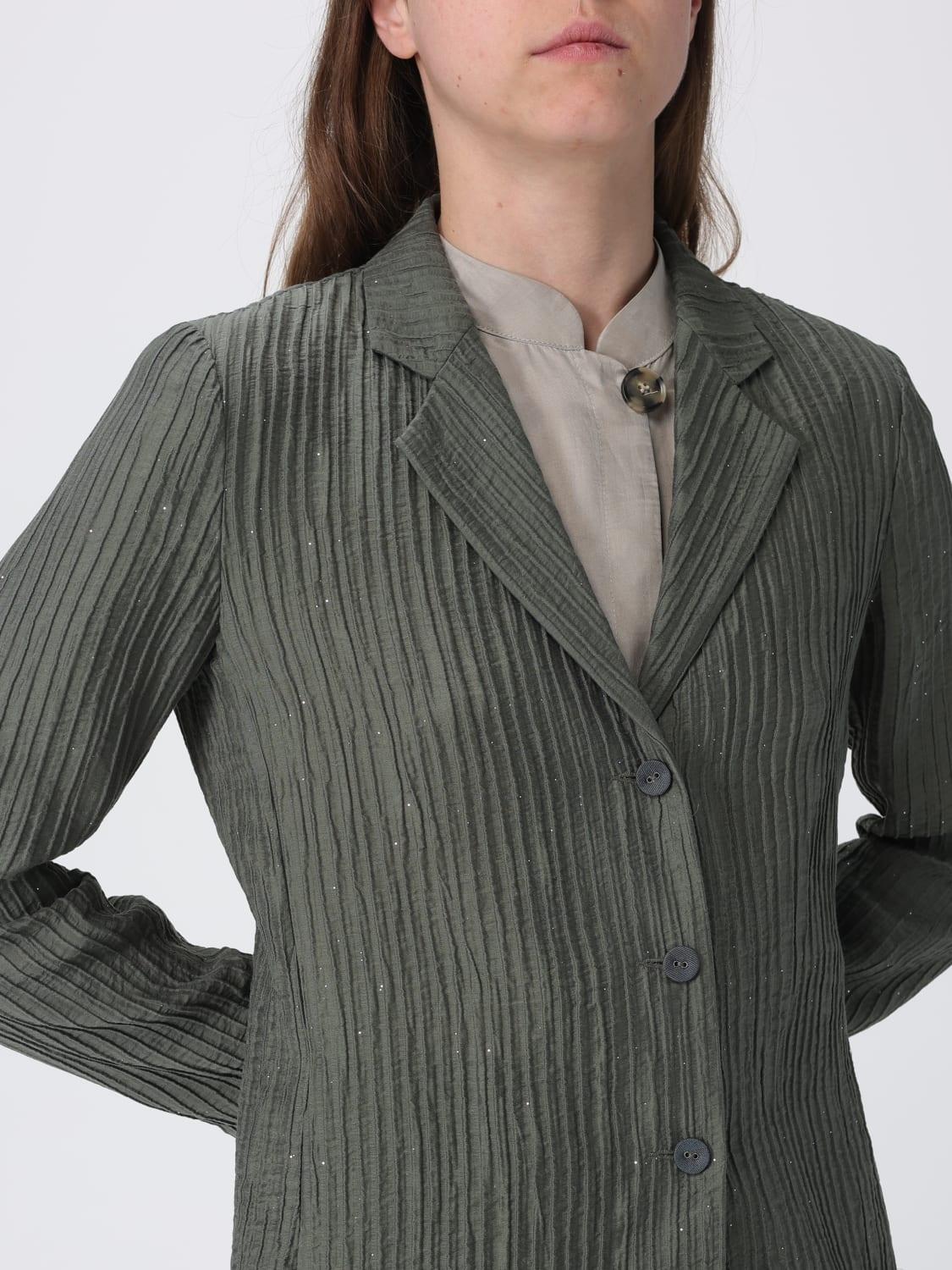 Blazer monopetto in lyocell effetto stropicciato EW003445AF20830 F7010 ARMANI