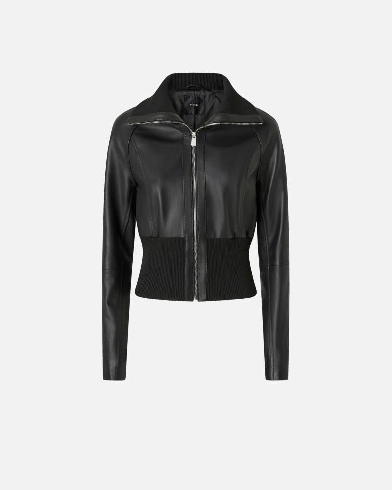 gruviera Giubbino corto in nappa e maglia 105470A2P0 Z99 PINKO