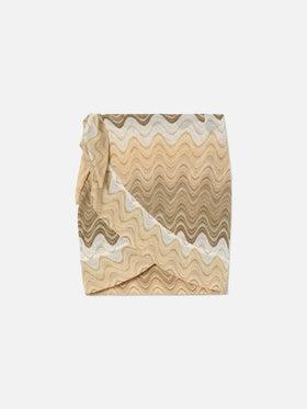 Gonna pareo Angie in raschel degradé beige<BR/> ANGI001 02022L MC2 SAINT BARTH