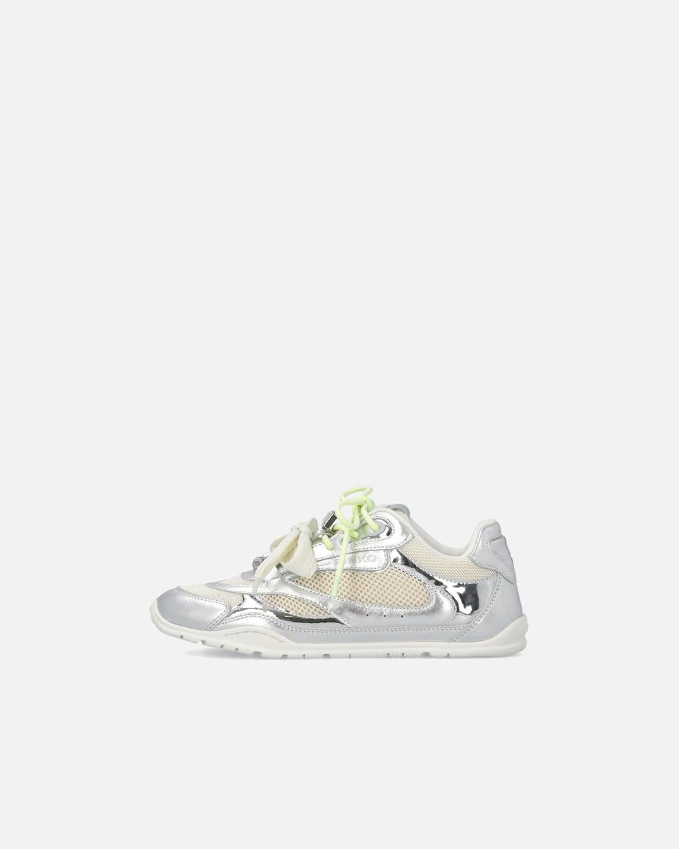 Sneakers laminate con lacci doppi e applicazioni gioiello<BR/> SS0185P146 ZZF PINKO