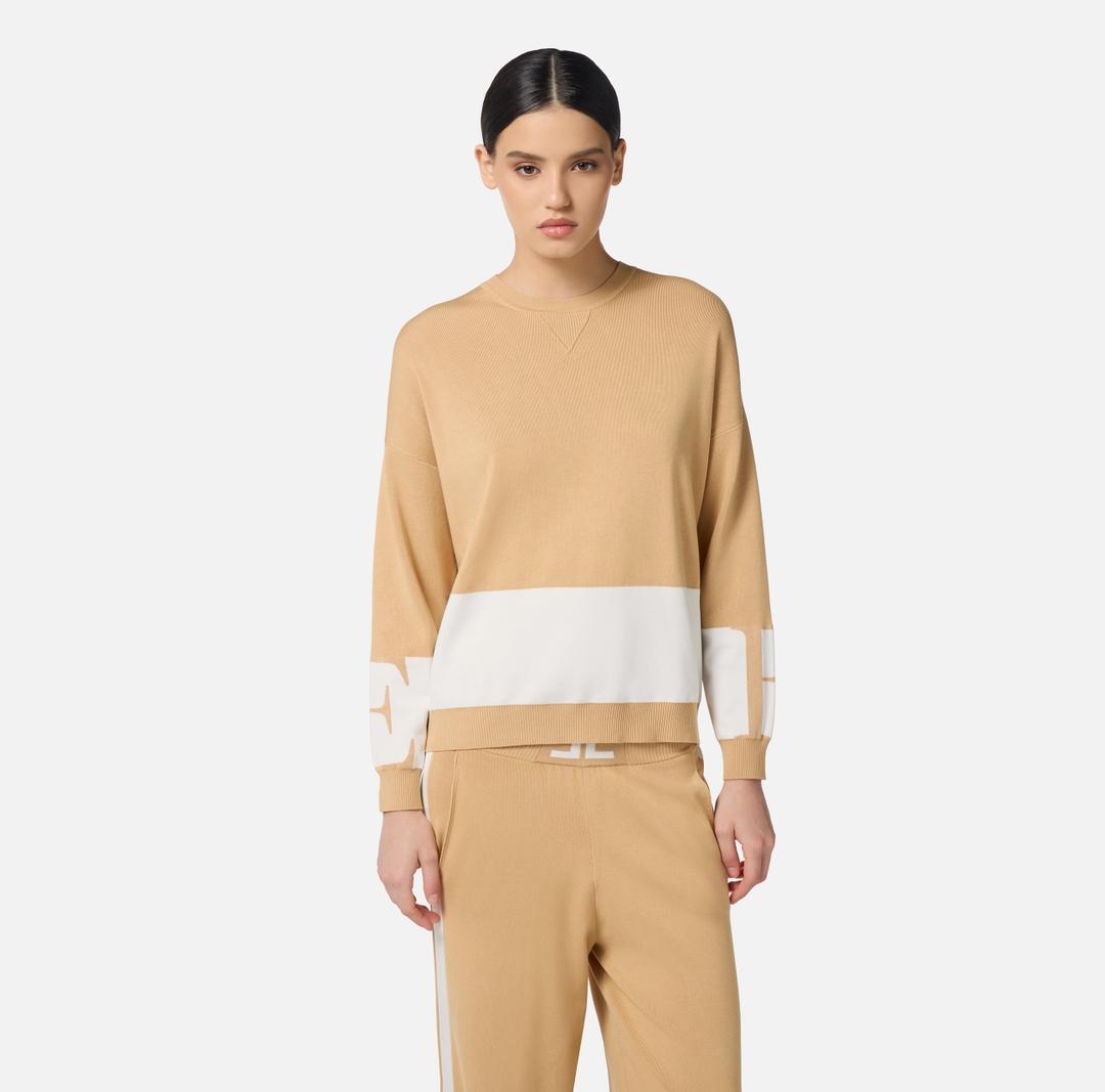 Maglia in viscosa con bande lucide MK01S56E2 EG2 ELISABETTA FRANCHI