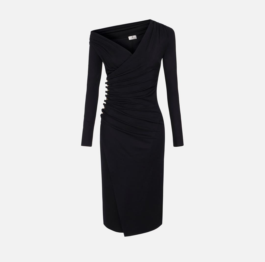 Abito in jersey con bottoni gioiello<BR/> AB82257E2 110 ELISABETTA FRANCHI