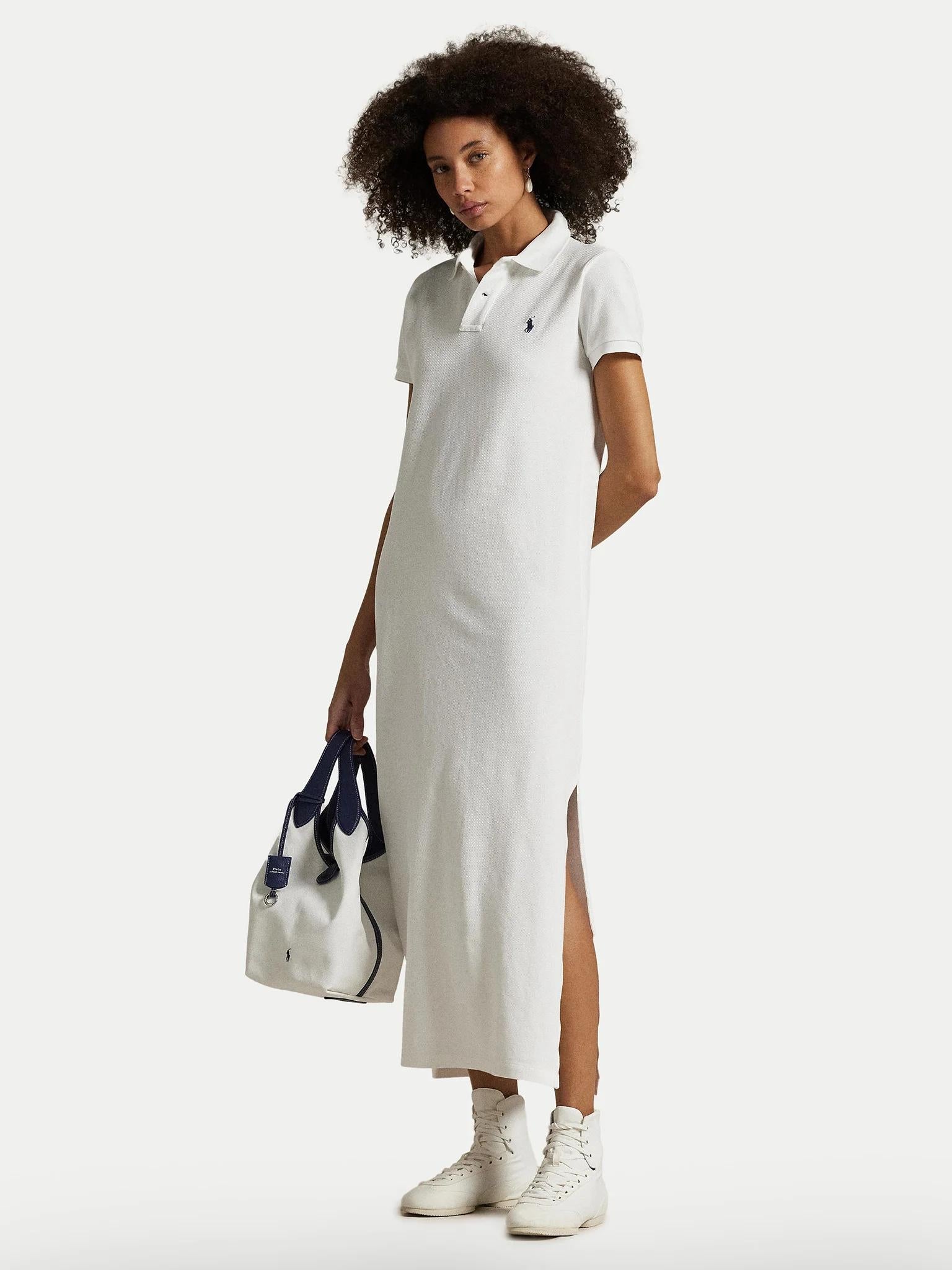 Abito lungo in cotone piquè 211968291 001 RALPH LAUREN