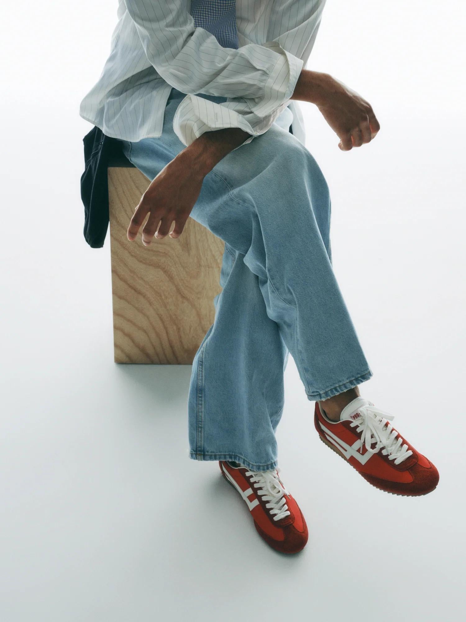 Racer 77 in nylon rosso e bianco<BR/><BR/> R7226SLM RE00005 PRO-KEDS