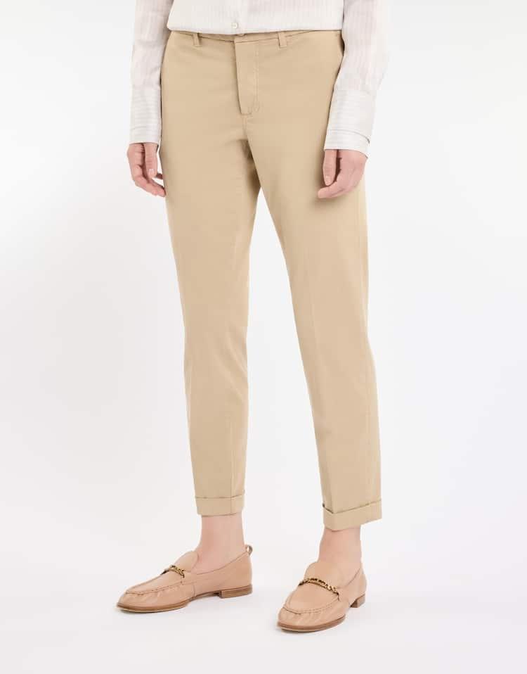 Pantaloni in Raso Stretch<BR/> NTW8050530TWBT C600 FAY