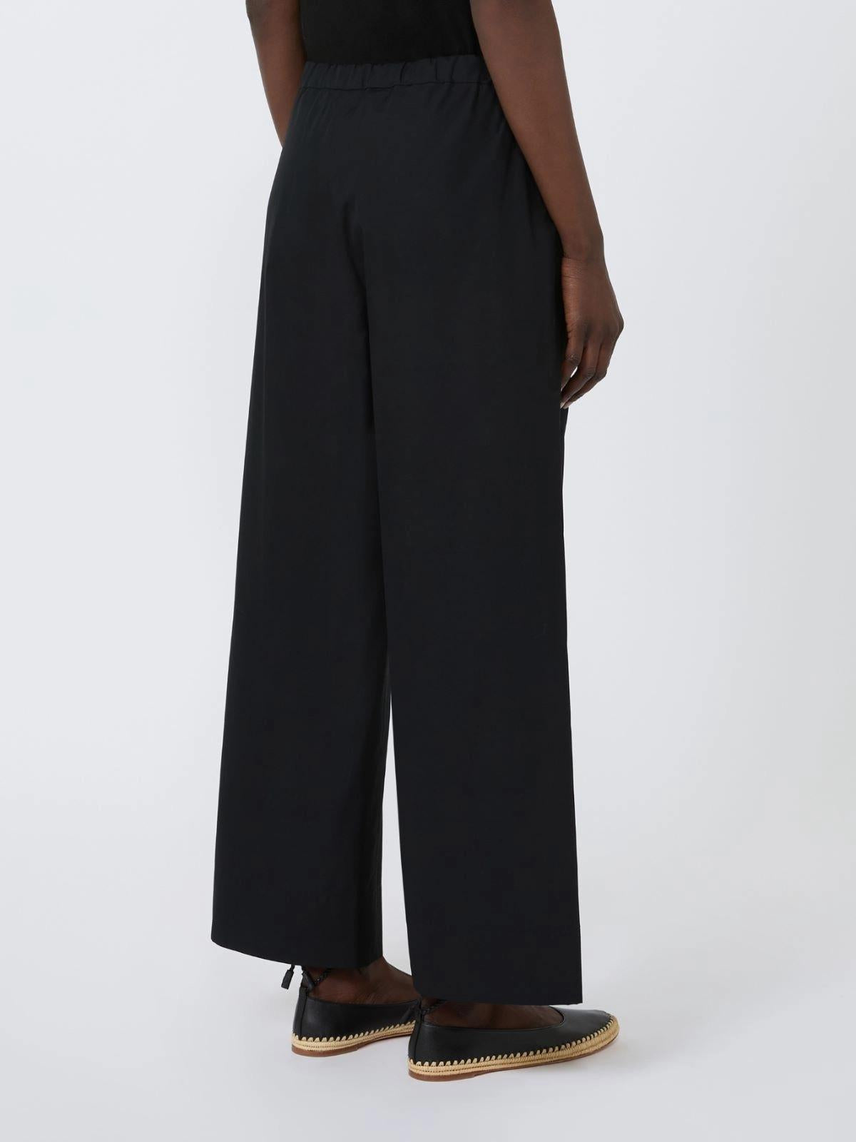 Pantalone coulisse in cotone - Nero<BR/> SMMARGENTO 043 S MAX MARA 2