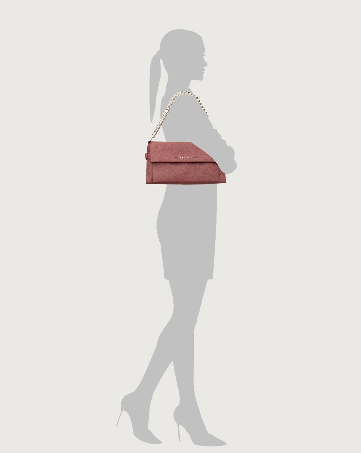 Borsa donna in pelle con tracolla e catena Missy Longuette