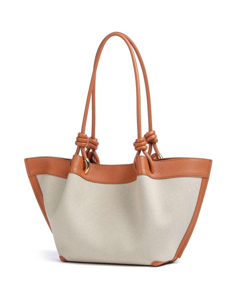 Finn Canvas Borsa hobo tela, pelle di vacchetta grana natural/crab<BR/><BR/> E1U06110201 822 COCCINELLE