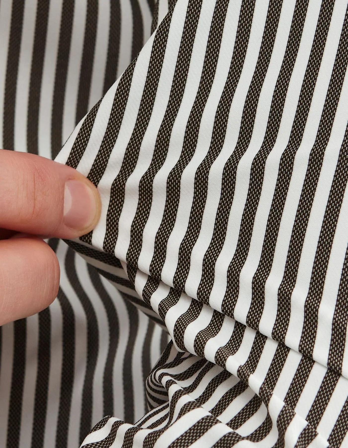 Camicia Collo francese piccolo Righe Armaturato Marrone