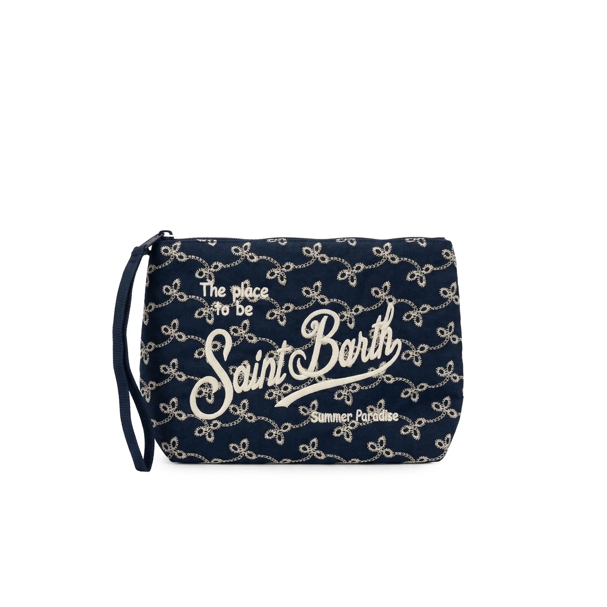 SAINT BARTH Pochette blu navy sangallo ALI0045 00560L MC2 SAINT BARTH
