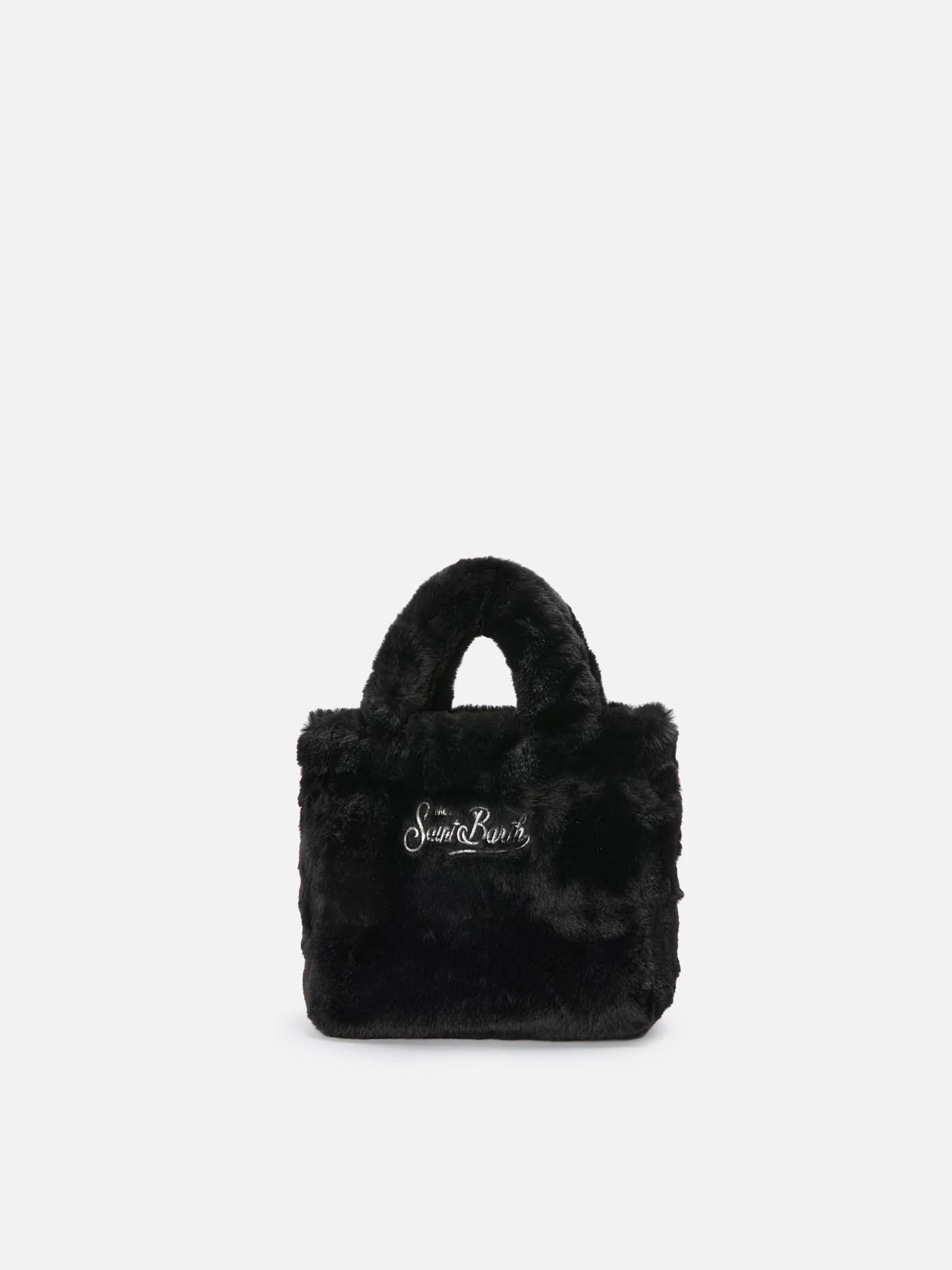 Borsa morbida a mano Vanity Mini Soft in faux fur nero VAMI021 00292I MC2 SAINT BARTH