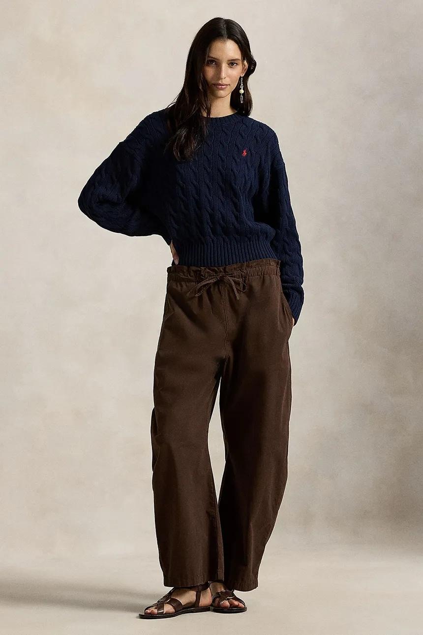 Maglione in cotone con lavorazione a trecce 211A96245 001 RALPH LAUREN