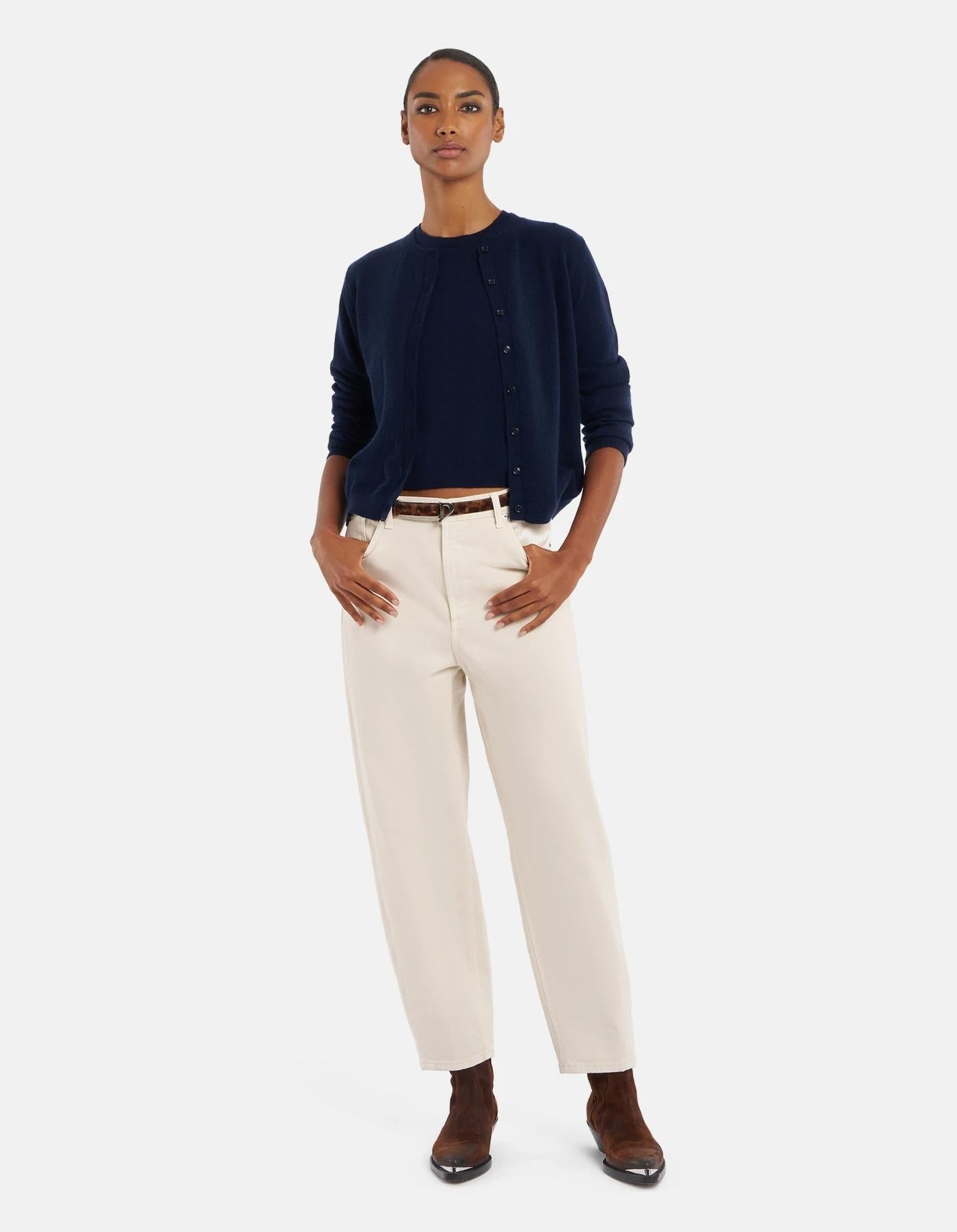 Jeans Bessie loose in bull stretch<BR/> DP784BSE037KPT 005 DONDUP