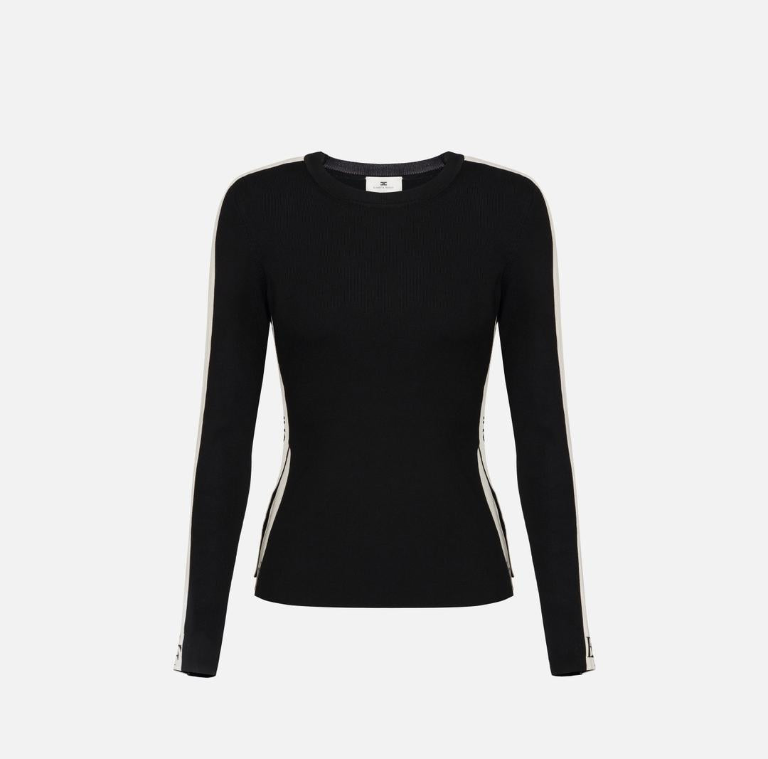 Maglia in viscosa con bande lucide MK03S56E2 EF3 ELISABETTA FRANCHI