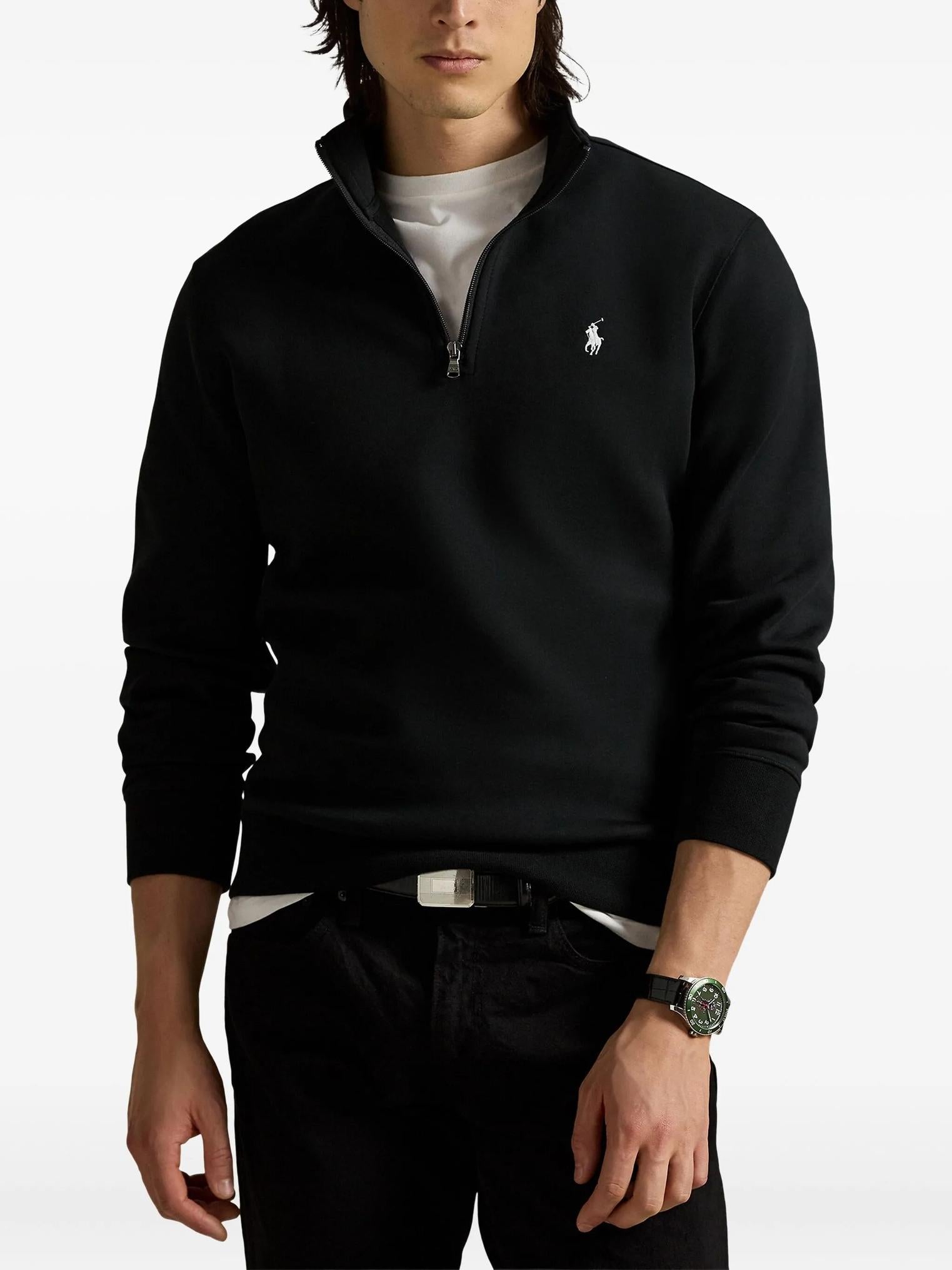 Felpa in cotone a mezza zip 710P06234 001 RALPH LAUREN