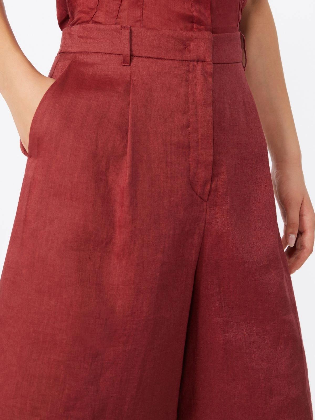 Bermuda lungo in tela di lino - Mattone rosso<BR/> MSTCARAVAN 032 MAX MARA STUDIO