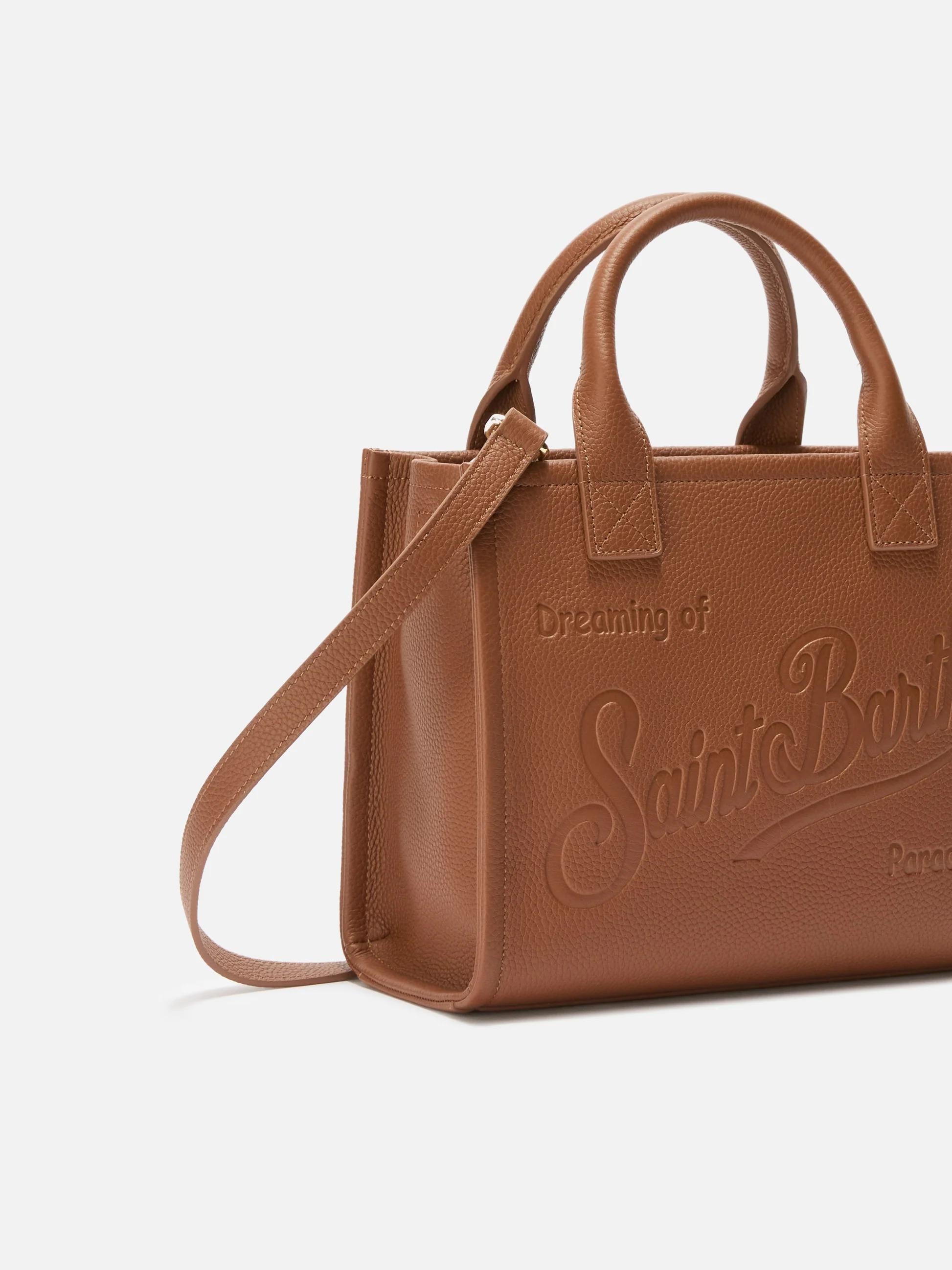Borsa a spalla Vanity Bag Midi in pelle martellata cammello VANMD001 00532I MC2 SAINT BARTH