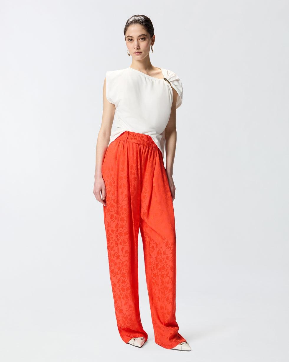 Pantaloni in jacquard floreale<BR/> 106802A3AN A99 PINKO