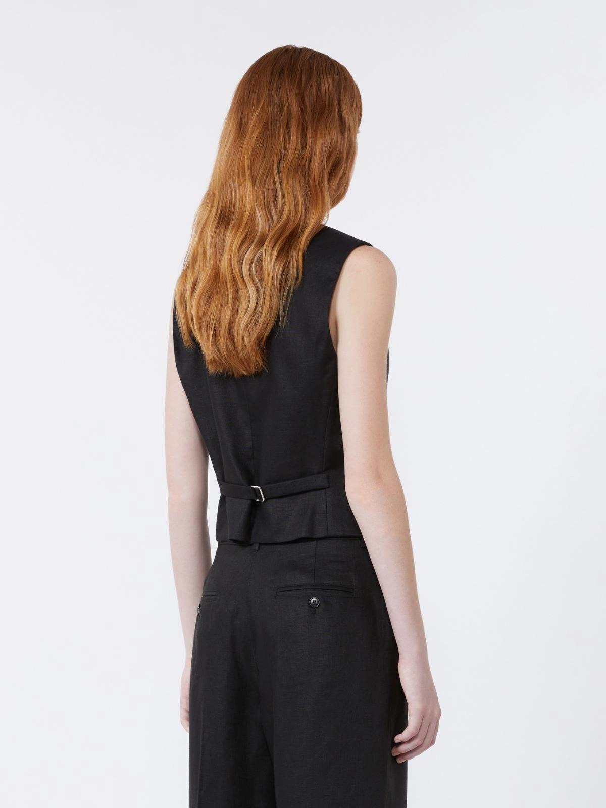 Gilet in canvas di lino - NERO<BR/> WKDPACE 007 WEEKEND