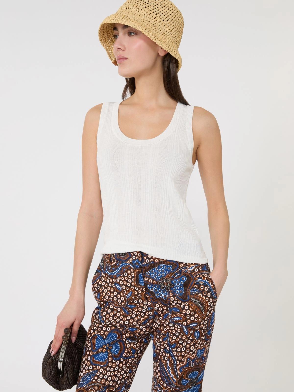Maglia smanicata in filato di viscosa - BIANCO<BR/> WKDCOSE 001 WEEKEND