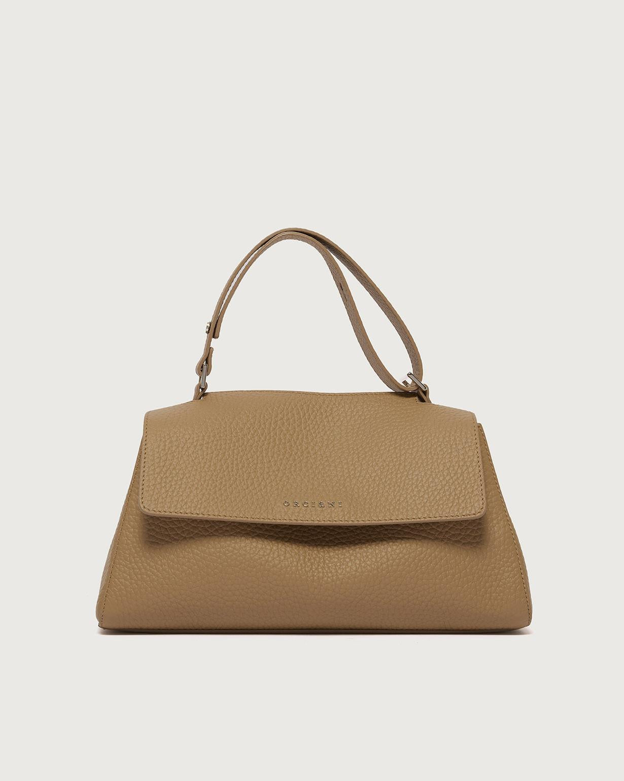 Borsa Sveva Longuette Soft in pelle con tracolla<BR/> B02159SOF BISCOTTO ORCIANI