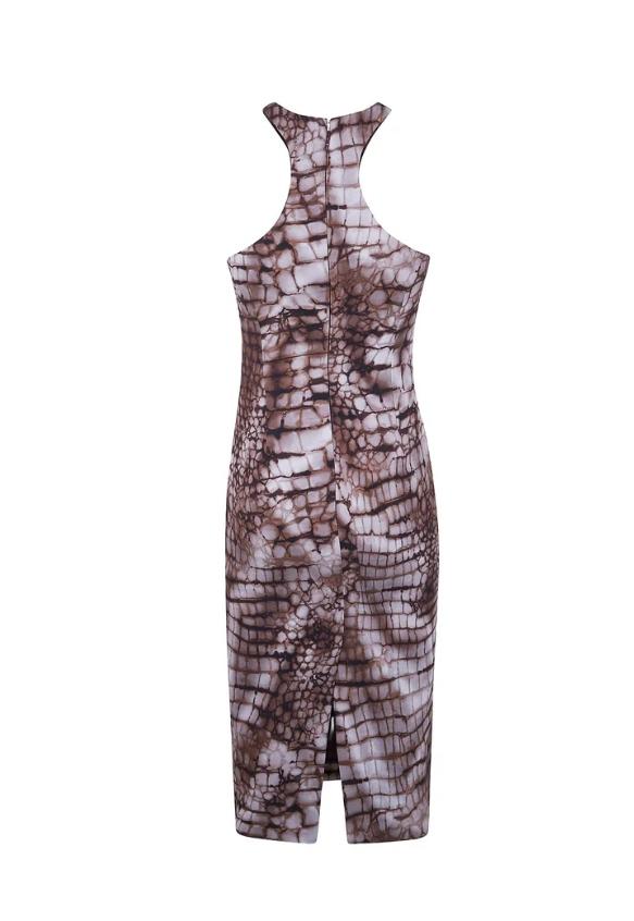 Abito donna con stampa animalier AB89161E2 644 ELISABETTA FRANCHI