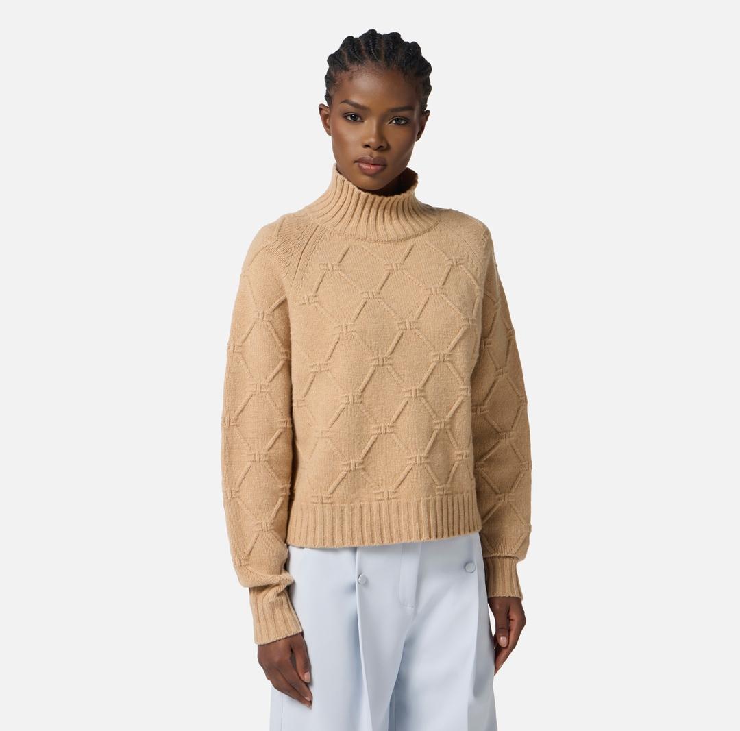Pullover in maglia con losanghe jacquard MK56T57E2 EA2 ELISABETTA FRANCHI