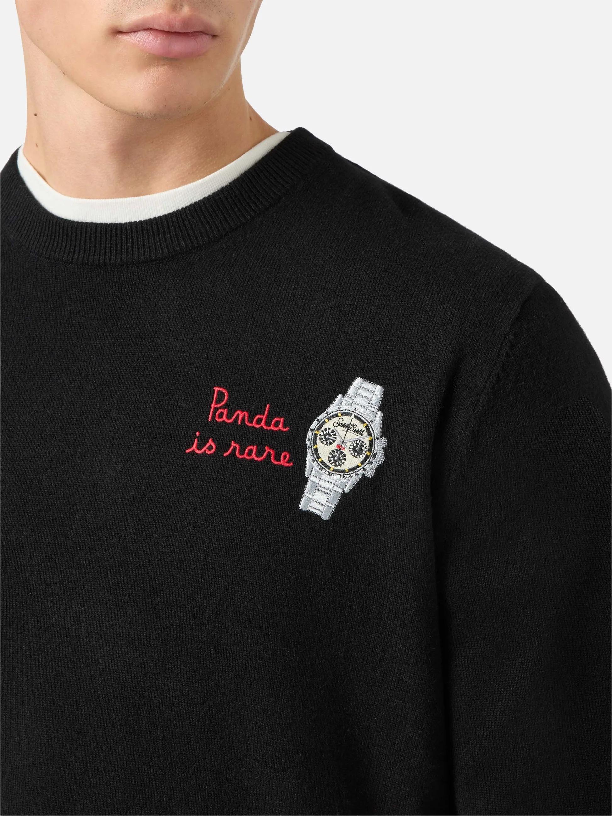 Maglione a girocollo Heron Light con ricamo Panda is rare HER0024 03120I MC2 SAINT BARTH