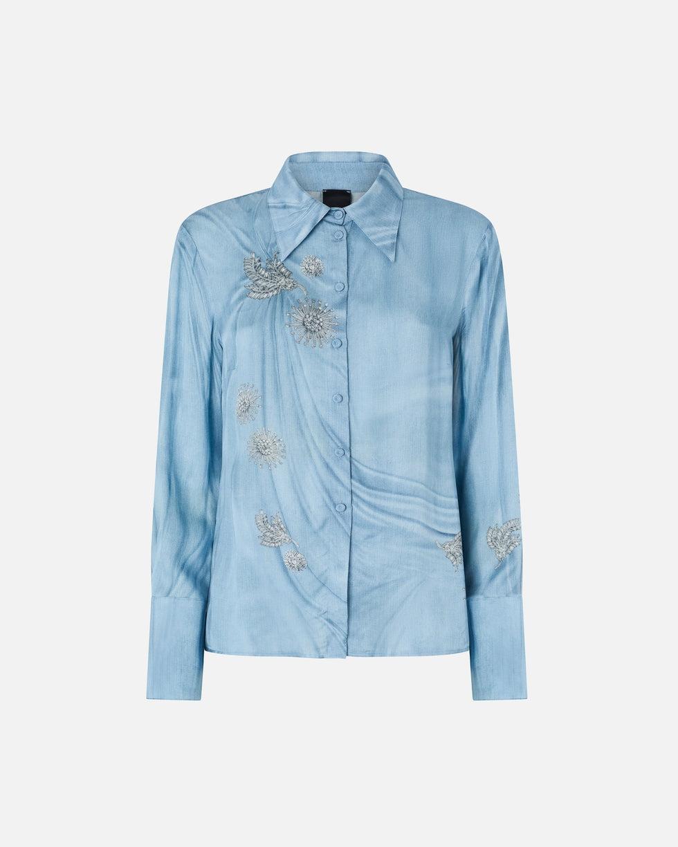 Camicia fluida con stampa gioiello piazzata<BR/> 106211A37N F15 PINKO