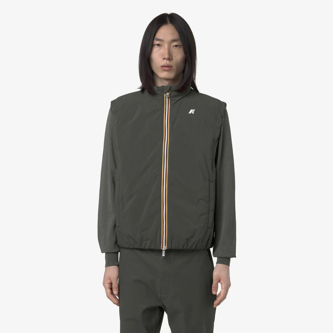 VALEN PLAIN WARM<BR/>GREEN BLACKISH<BR/>Giacca calda da uomo verde scuro K2136BW WMR K-WAY