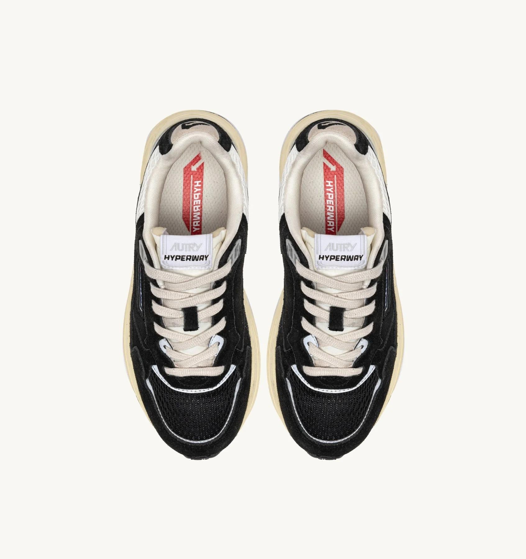 SNEAKERS HYPERWAY IN MESH E SUEDE NERO E ARGENTO<BR/> HYLM UM07 AUTRY ACTION SHOES