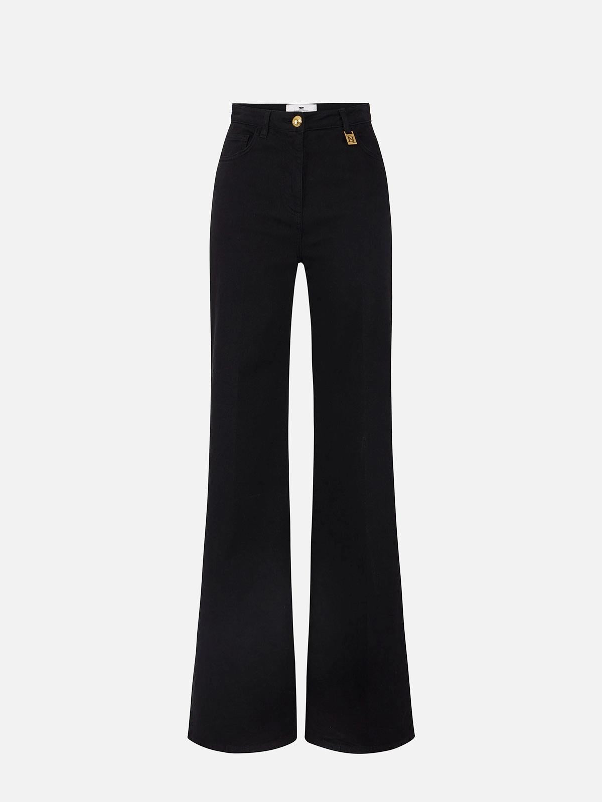 Jeans a palazzo con dettaglio logo PJ23N61E2 110 ELISABETTA FRANCHI