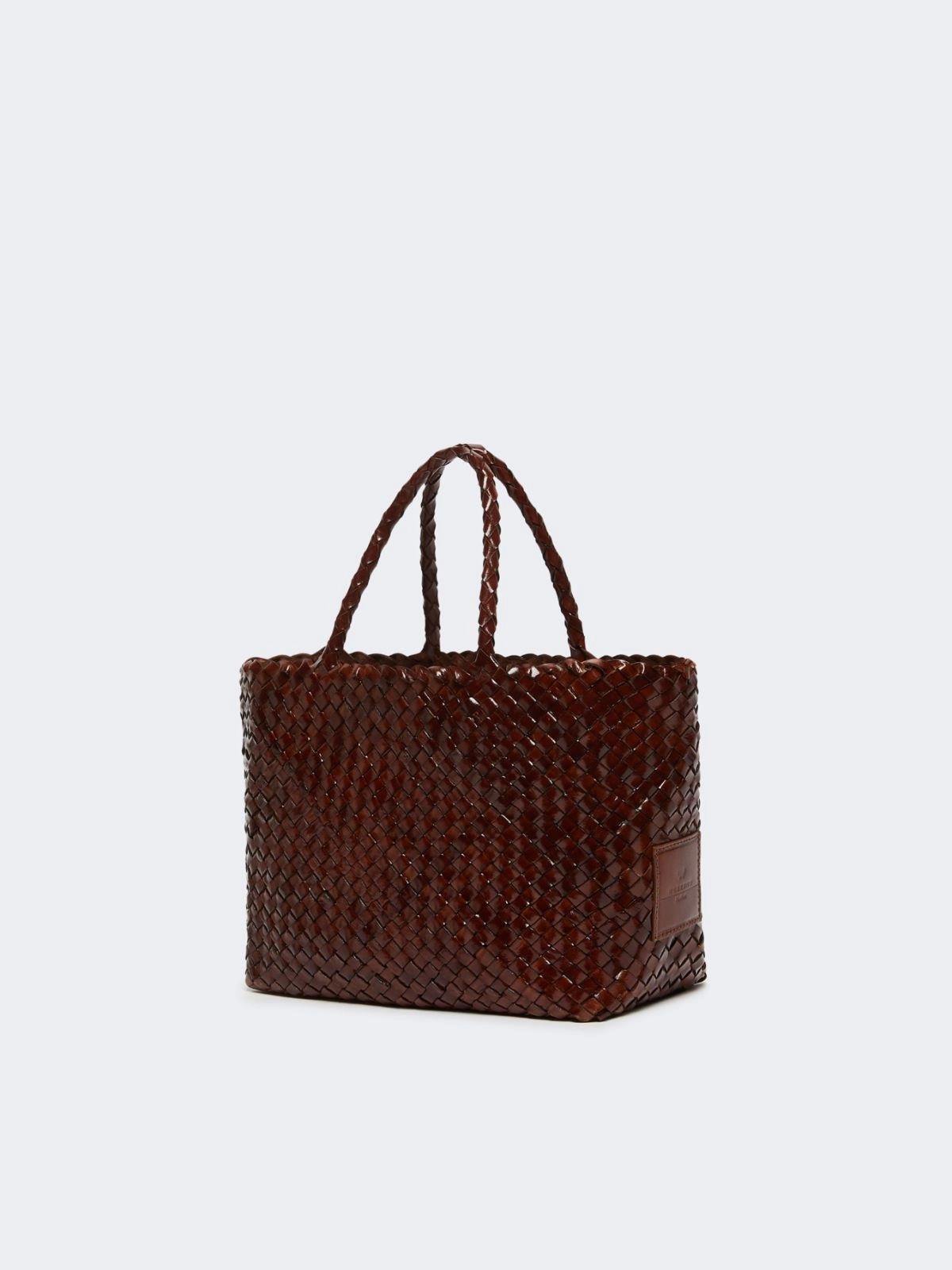 Borsa in pelle intrecciata - CUOIO<BR/> WKAORLI 001 WEEKEND