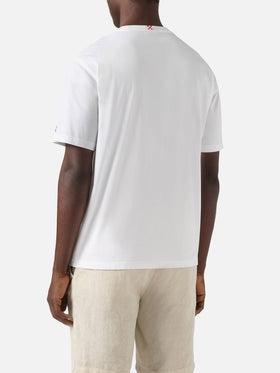 T-shirt Portofino bianca con ricamo King Of The Grill<BR/> POT0001 04334L MC2 SAINT BARTH