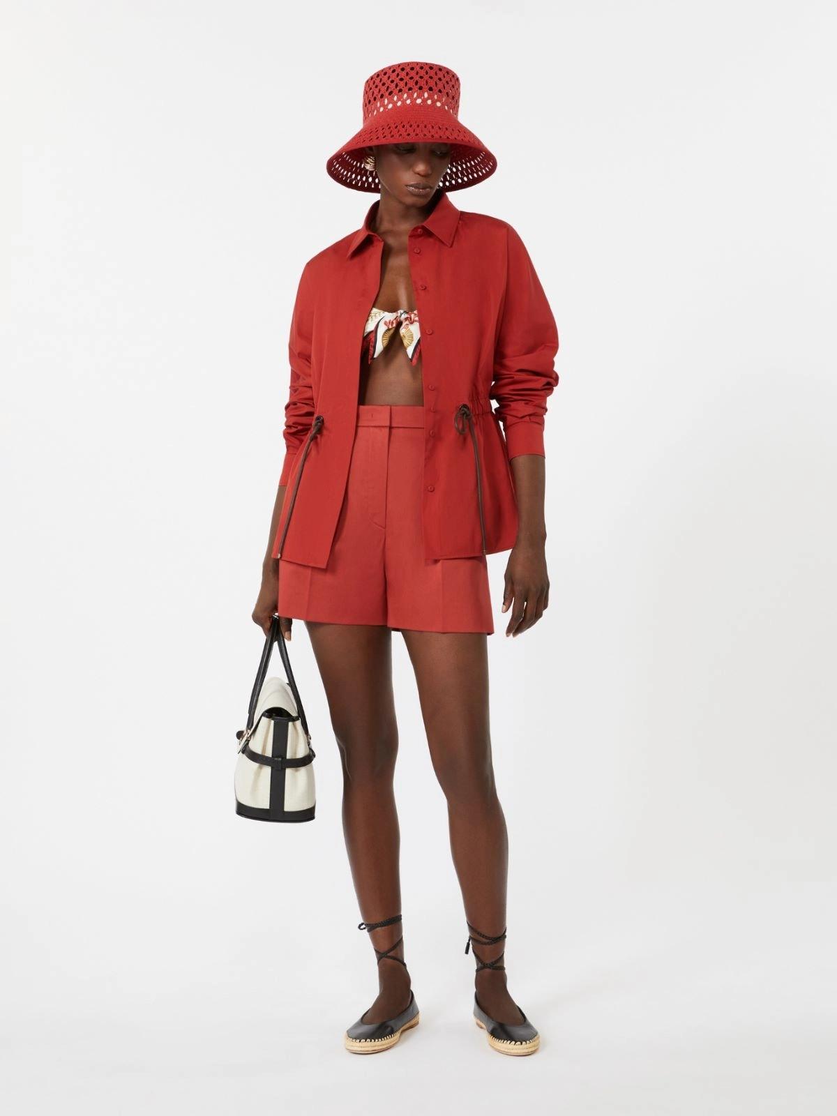 Camicia in popeline di cotone - Rosso<BR/> MXMTAZZINA 015 MAX MARA