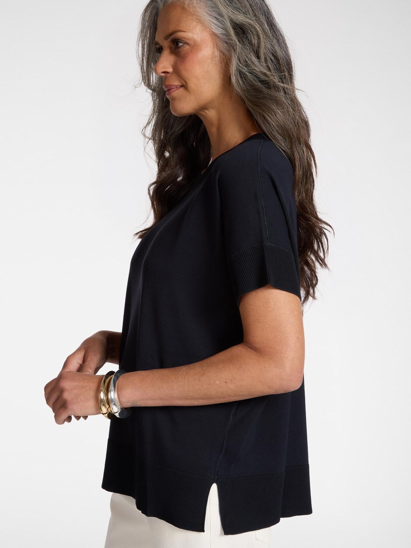 Maglia maniche corte misto viscosa<BR/> M606Z000748N 34 ELENA MIRO