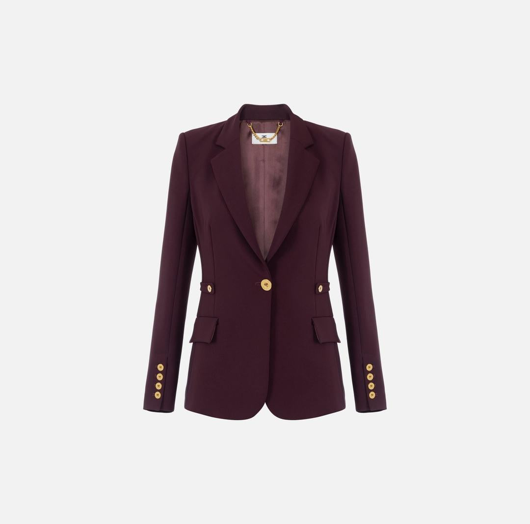 Giacca in crêpe leggero con dettagli gioiello GI17556E2 EA4 ELISABETTA FRANCHI