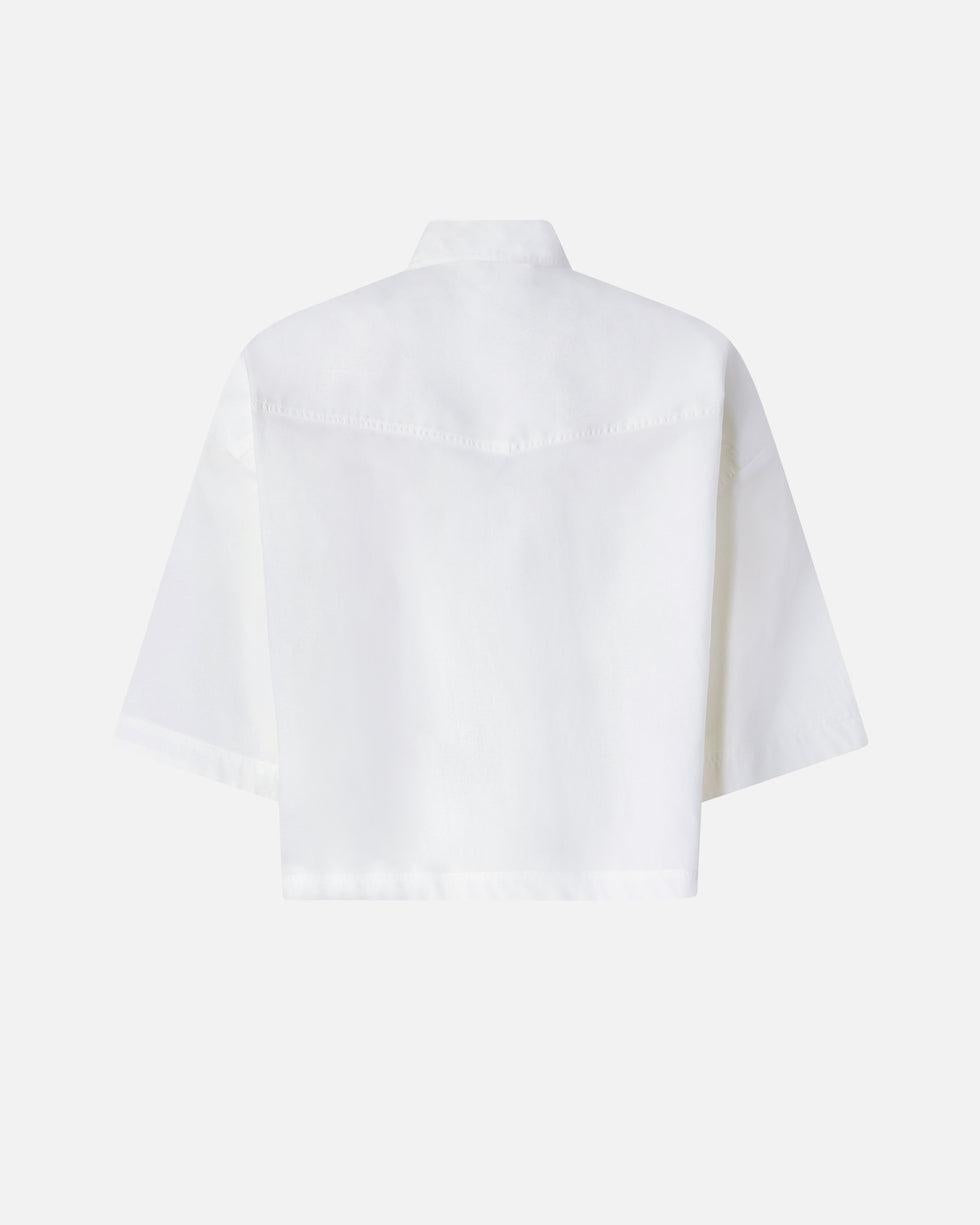 Camicia cropped con dettagli metallici<BR/> 106826A2LD Z05 PINKO