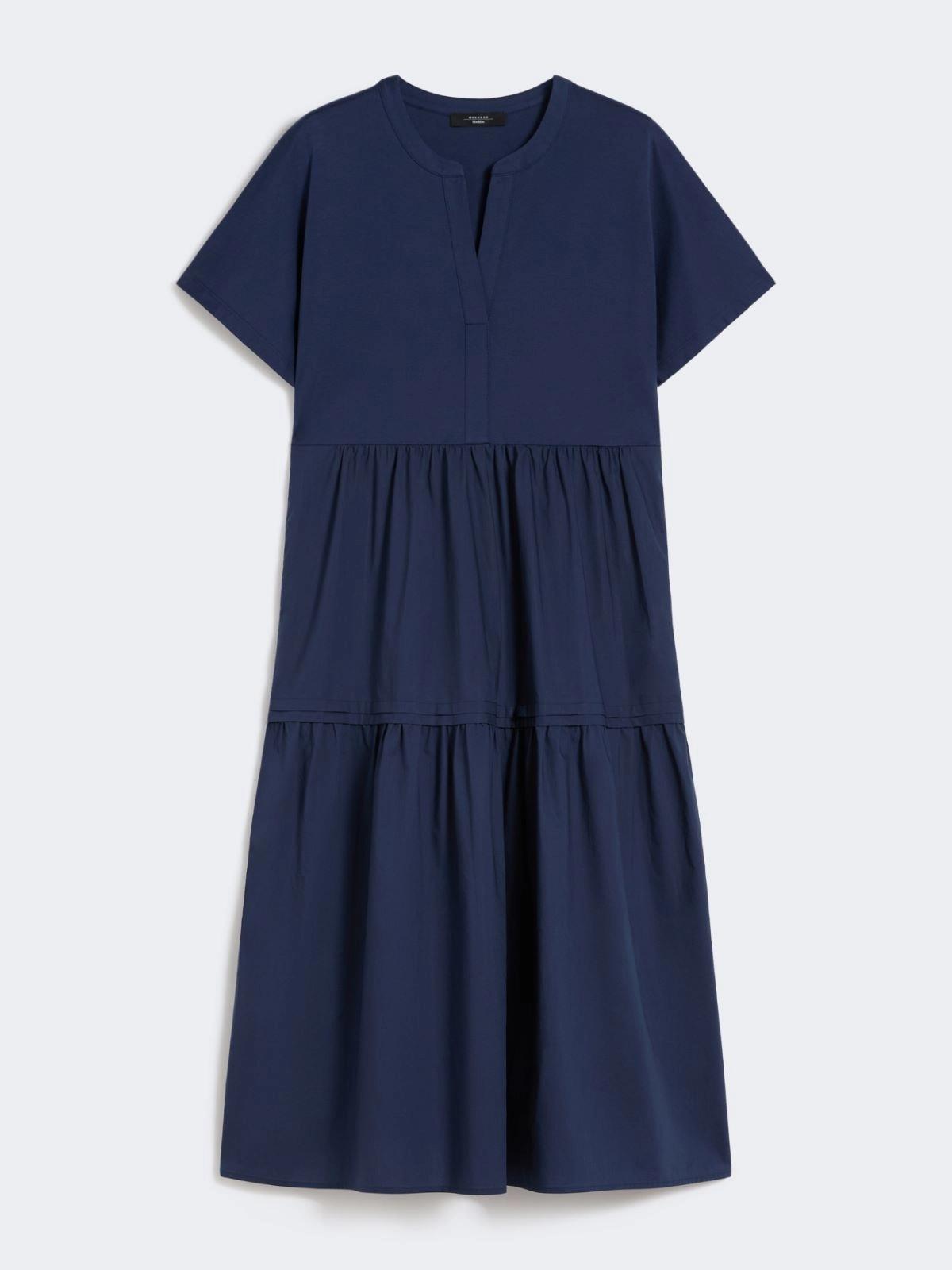 Abito a balze in jersey di cotone - BLU<BR/> WKDCAPSULA 005 WEEKEND