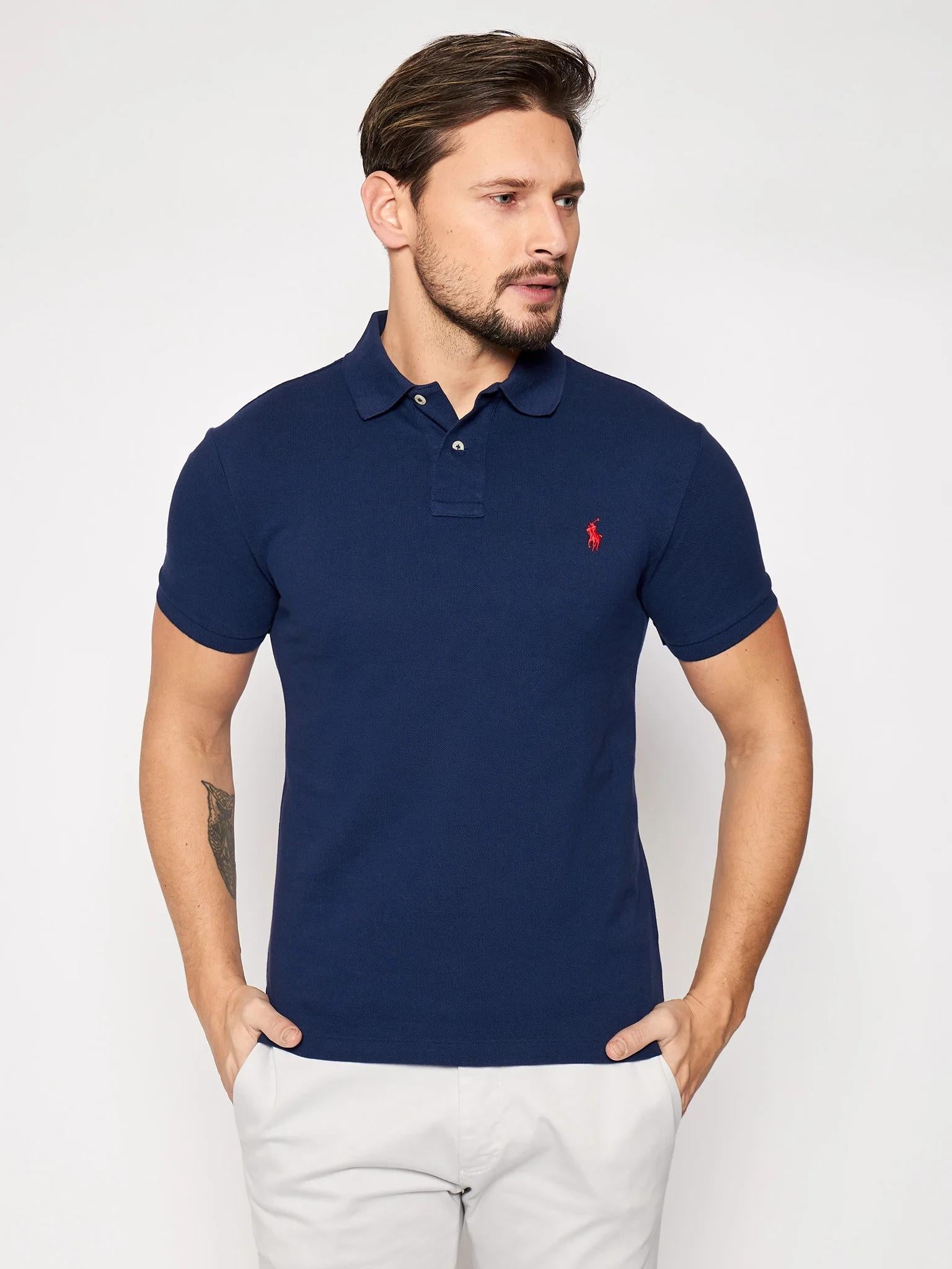 Polo uomo in cotone di piqué 710795080 007 RALPH LAUREN
